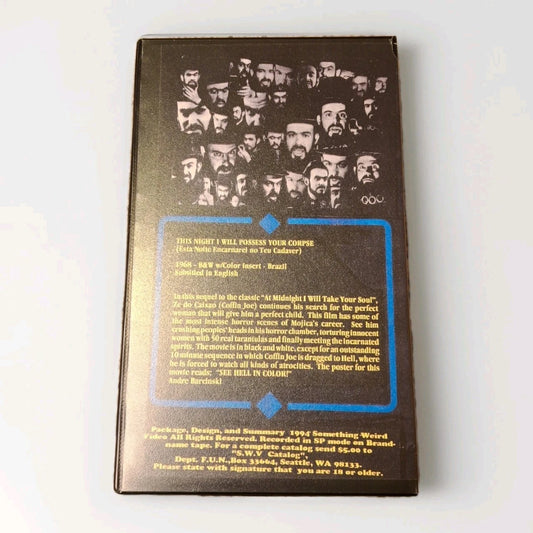 This Night I Will Possess Your Corpse (VHS, 1968, 1994, Something Weird Video)